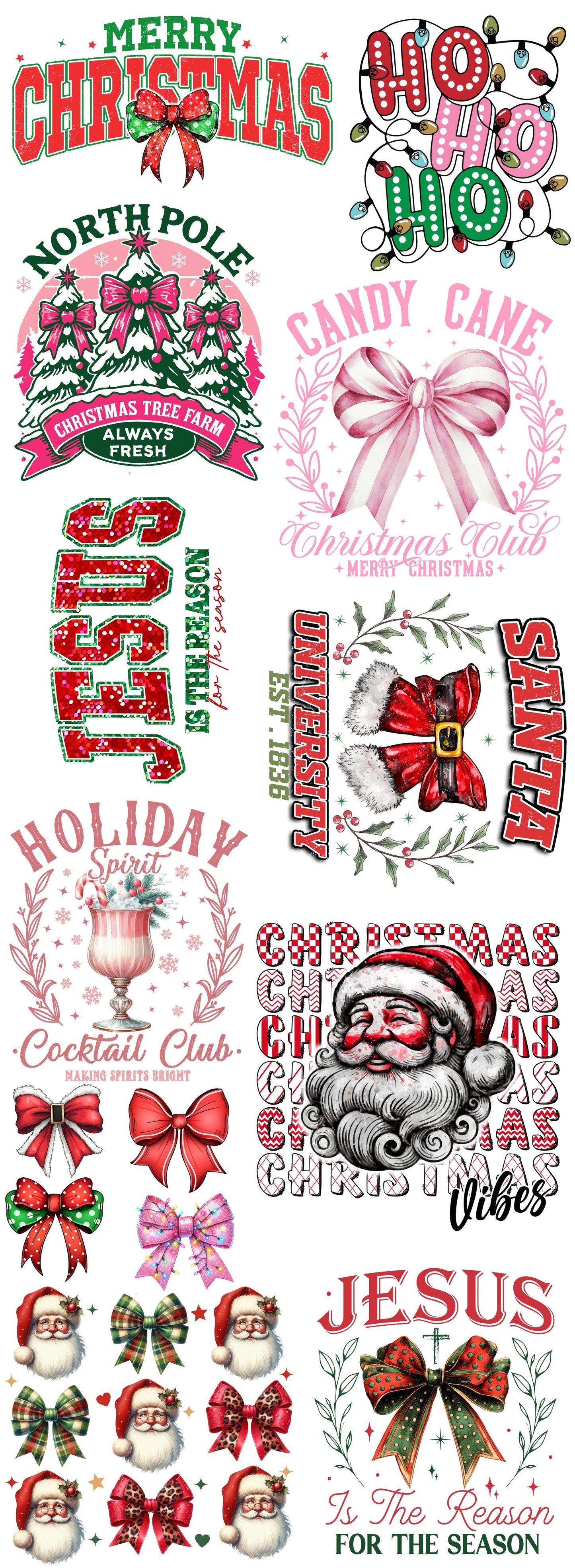 Christmas Bows | Pre-Made Gangsheet