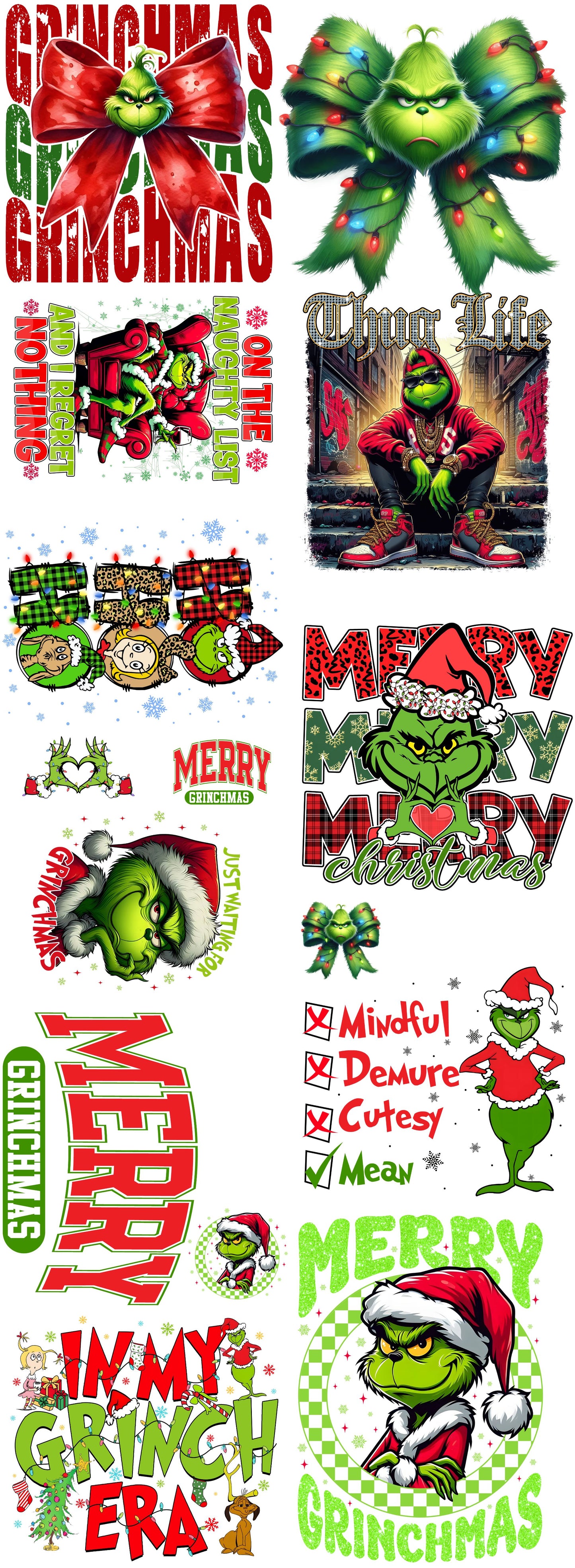 Red/Green Monster Christmas| Pre-Made Gangsheet